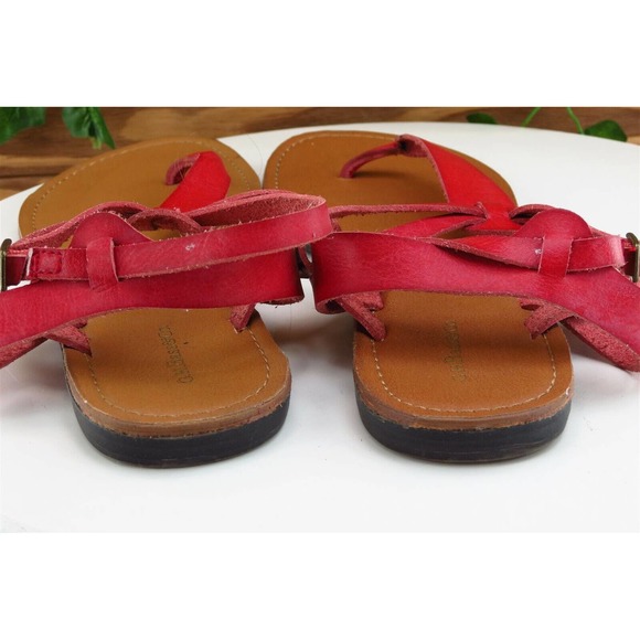 G.H. Bass & Co.‎ Sz 10 M Red Thong Synthetic Women Sandals - Picture 5 of 7